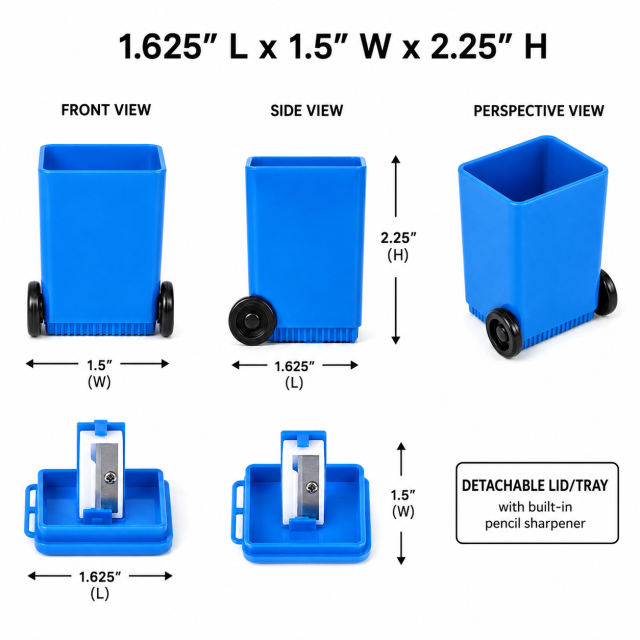 Novelty Trash Bin Pencil Sharpener