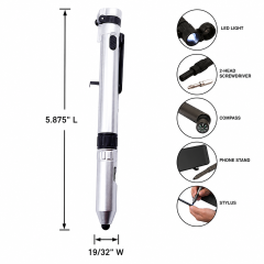 Outdoor Multifunction Aluminum Stylus Tool Pen
