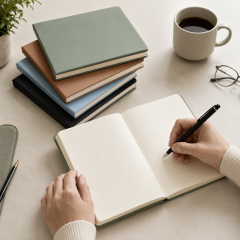 PU Leather Hardcover Lined Journal Notebook
