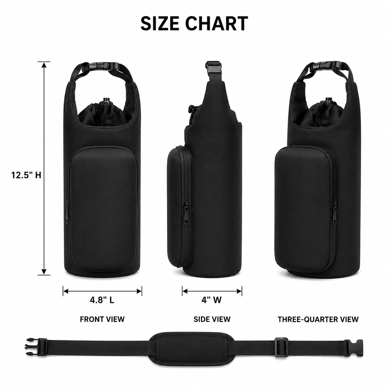 Polyester Crossbody Water Bottle Carrier