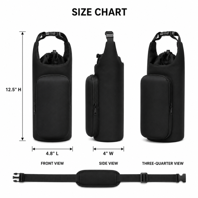 Polyester Crossbody Water Bottle Carrier