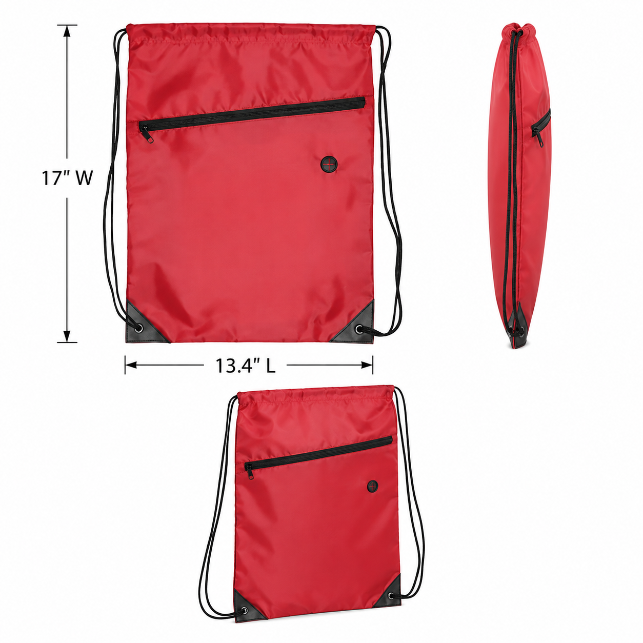 Polyester Drawstring Backpack With Zipper Pocket