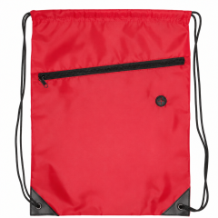 Polyester Drawstring Backpack With Zipper Pocket