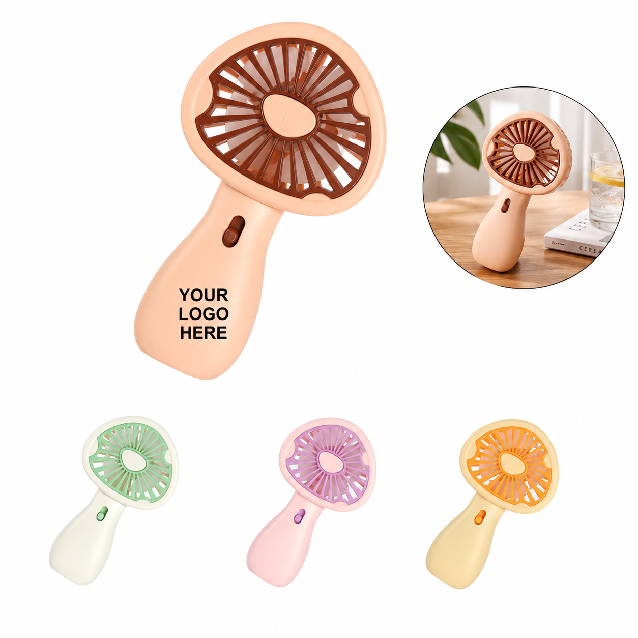 Rechargeable Mushroom Handheld Fan with Night Light