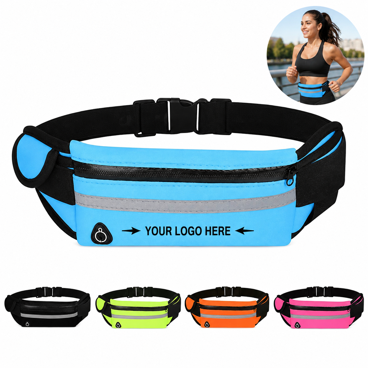Reflective Neoprene Running Waist Pack