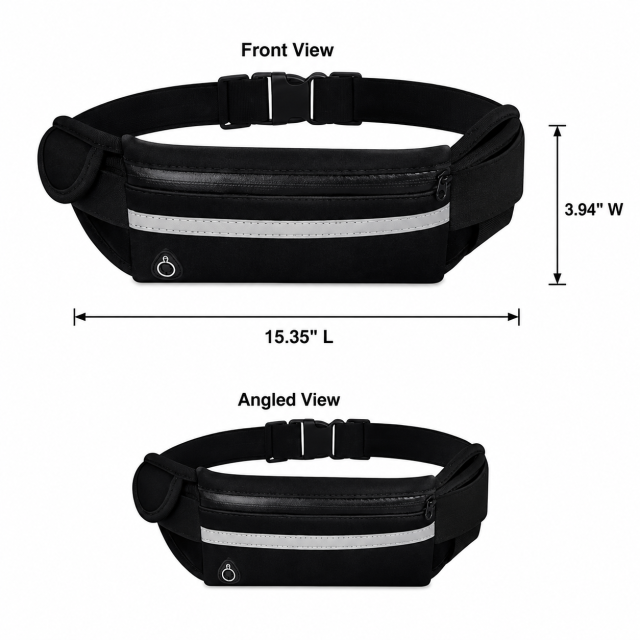 Reflective Neoprene Running Waist Pack