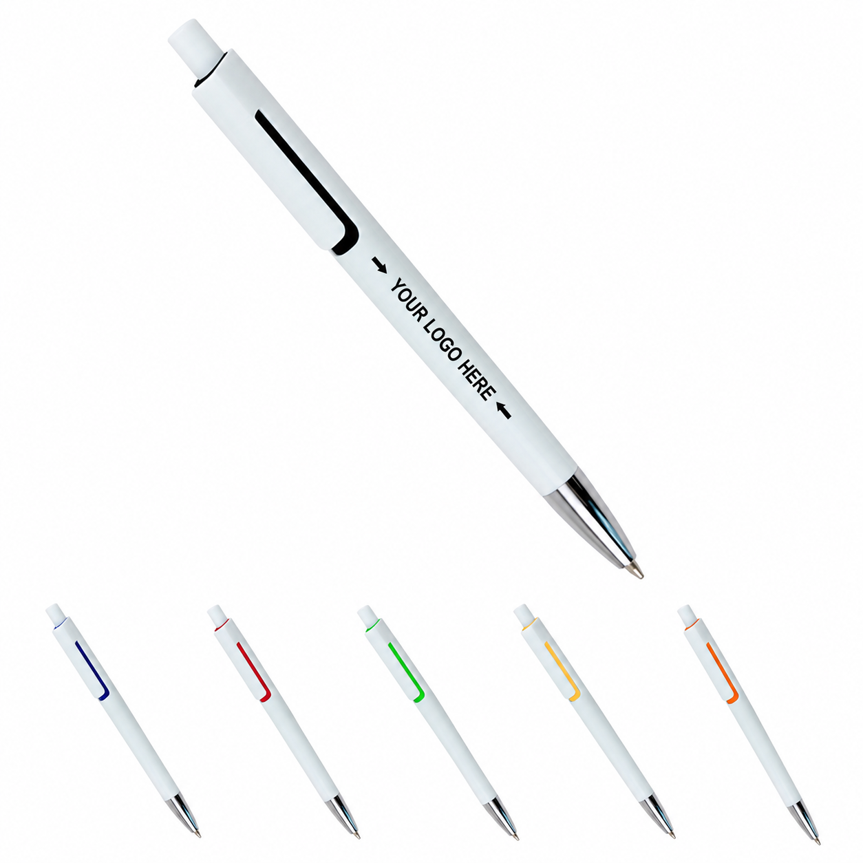 Retractable 1.0mm Plastic Ballpoint Pen With Clip