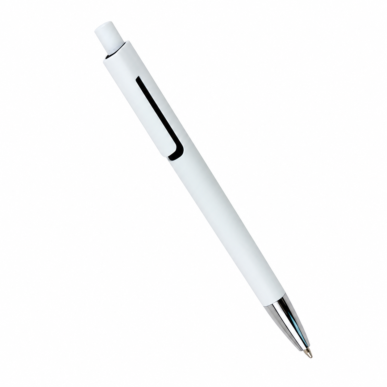 Retractable 1.0mm Plastic Ballpoint Pen With Clip
