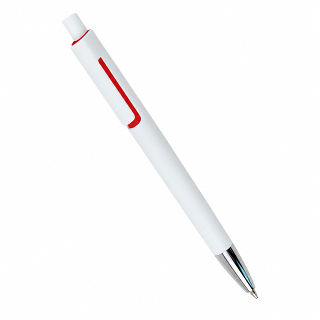 Retractable 1.0mm Plastic Ballpoint Pen With Clip