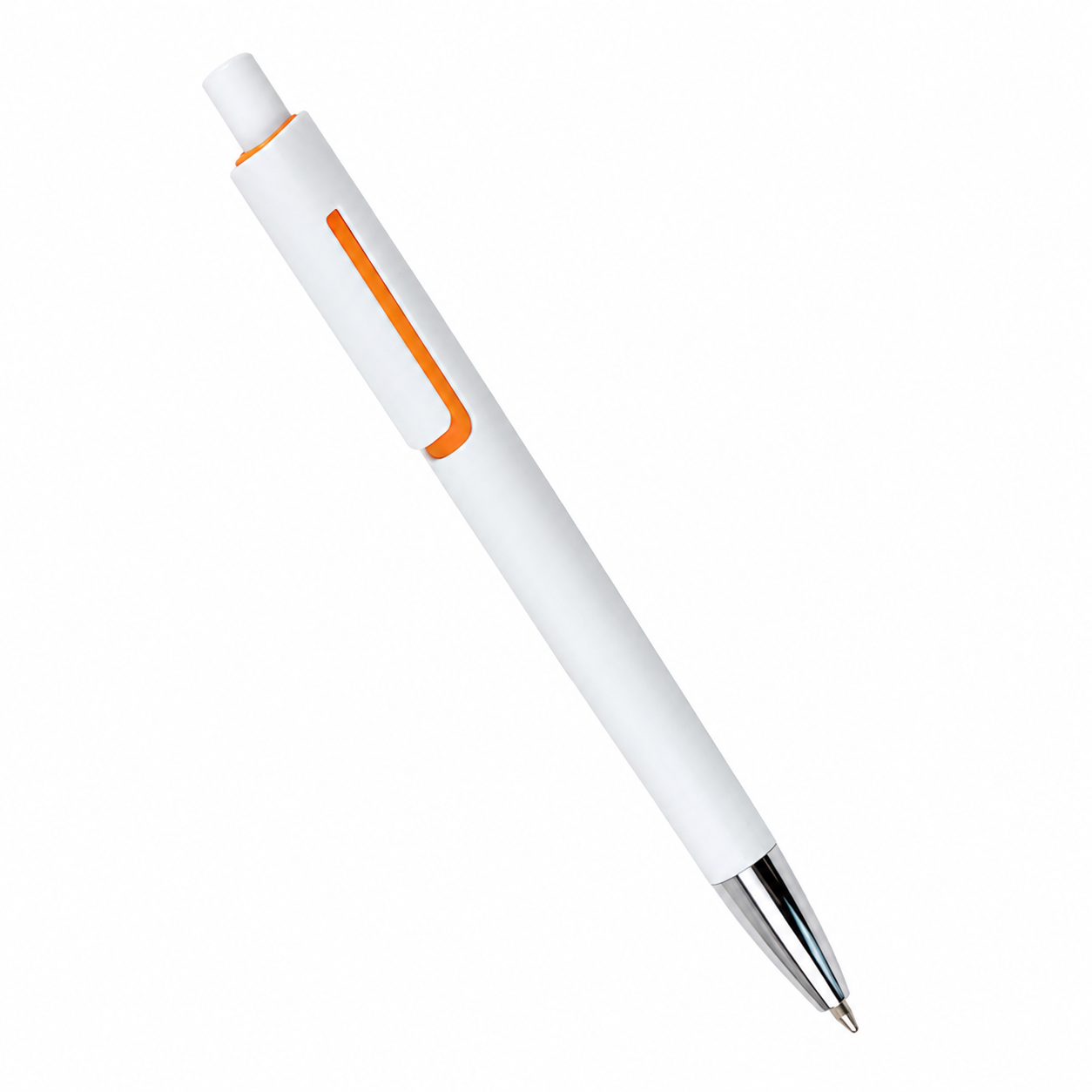 Retractable 1.0mm Plastic Ballpoint Pen With Clip
