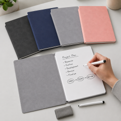 Reusable Faux Leather Whiteboard Notebook Set