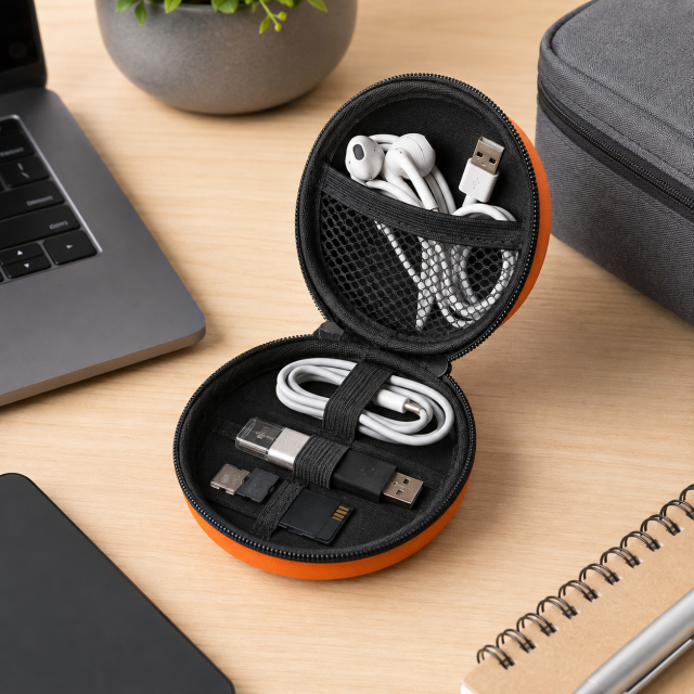 Round EVA Electronic Accessory Storage Case