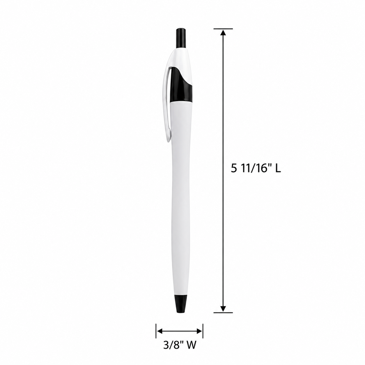 Slim Retractable Plastic Ballpoint Pen With Clip