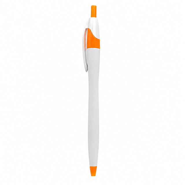 Slim Retractable Plastic Ballpoint Pen With Clip