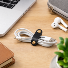 Soft Leather Cable Organizer Strap