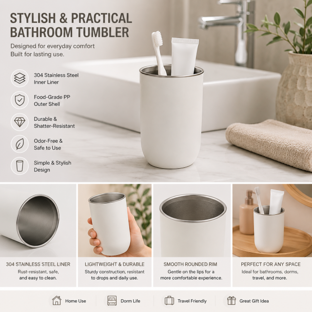 Stainless Steel Lined Bathroom Tumbler