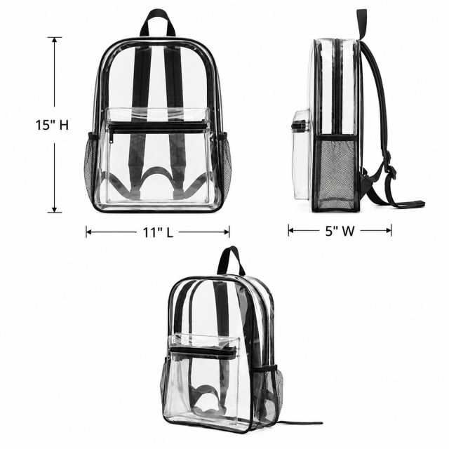 Transparent PVC Multi-Pocket Backpack
