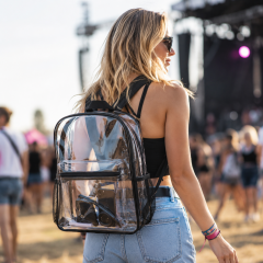Transparent PVC Multi-Pocket Backpack