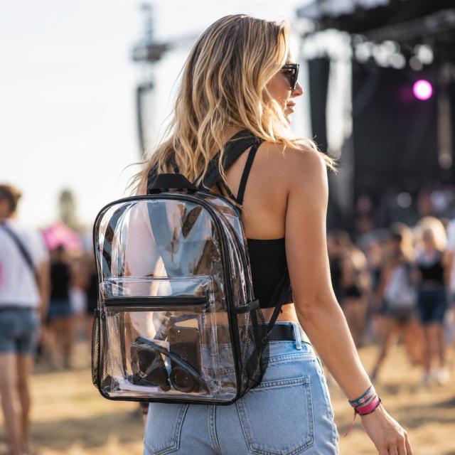 Transparent PVC Multi-Pocket Backpack