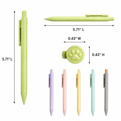 Wheat Straw Retractable Cat Paw Ballpoint Pen