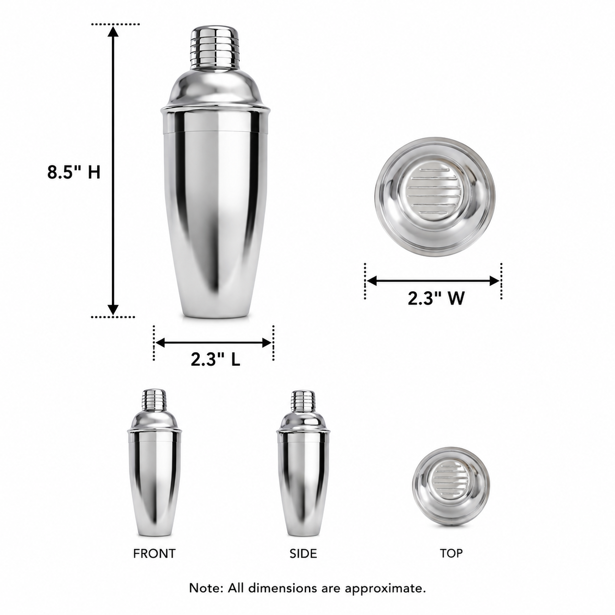 18oz Stainless Steel Cocktail Shaker