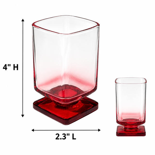 6 Oz Square Short-Stem Drinking Glass