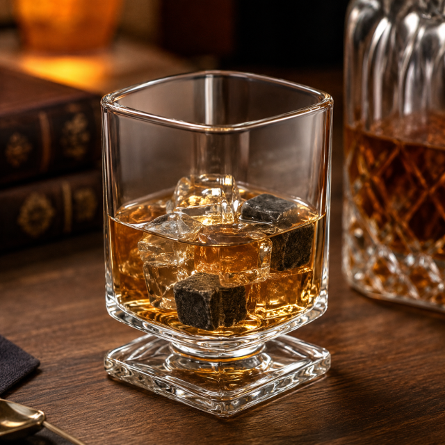 6 Oz Square Short-Stem Drinking Glass