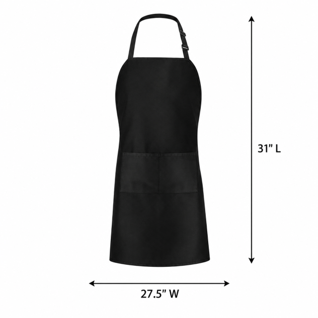 Adjustable Buckle Waterproof Bib Apron with Two Pockets