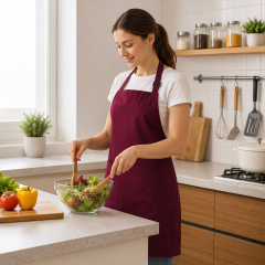 Adjustable Buckle Waterproof Bib Apron with Two Pockets