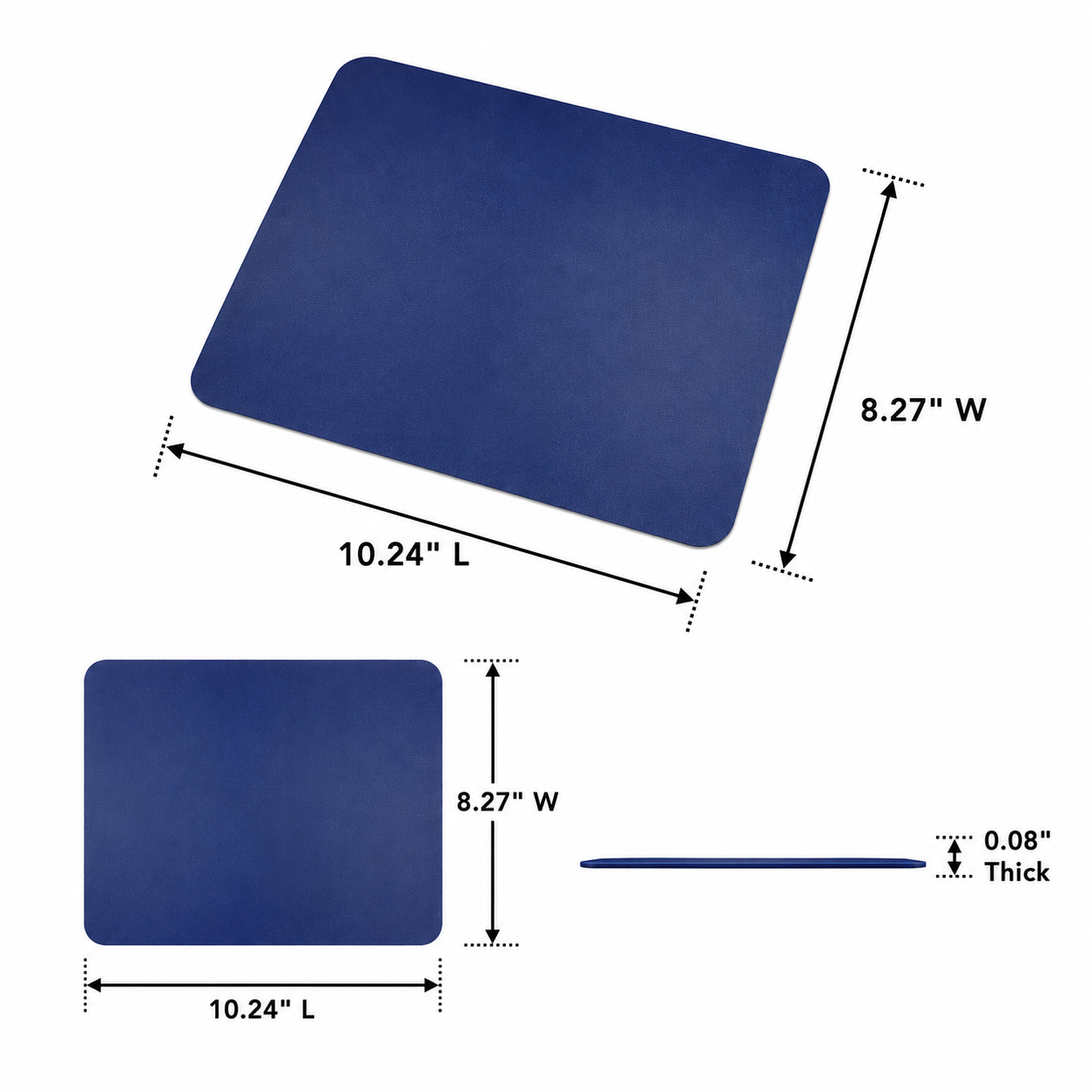 Non-Slip PU Office Mouse Pad With Flocked Base