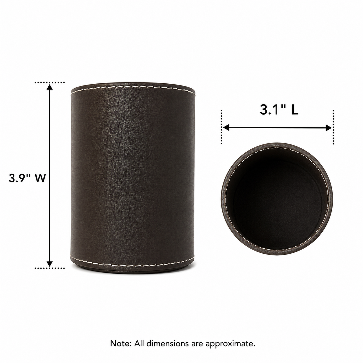 Premium Synthetic Leather Desktop Pen Holder