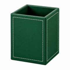 Square PU Leather Pen And Pencil Desk Holder