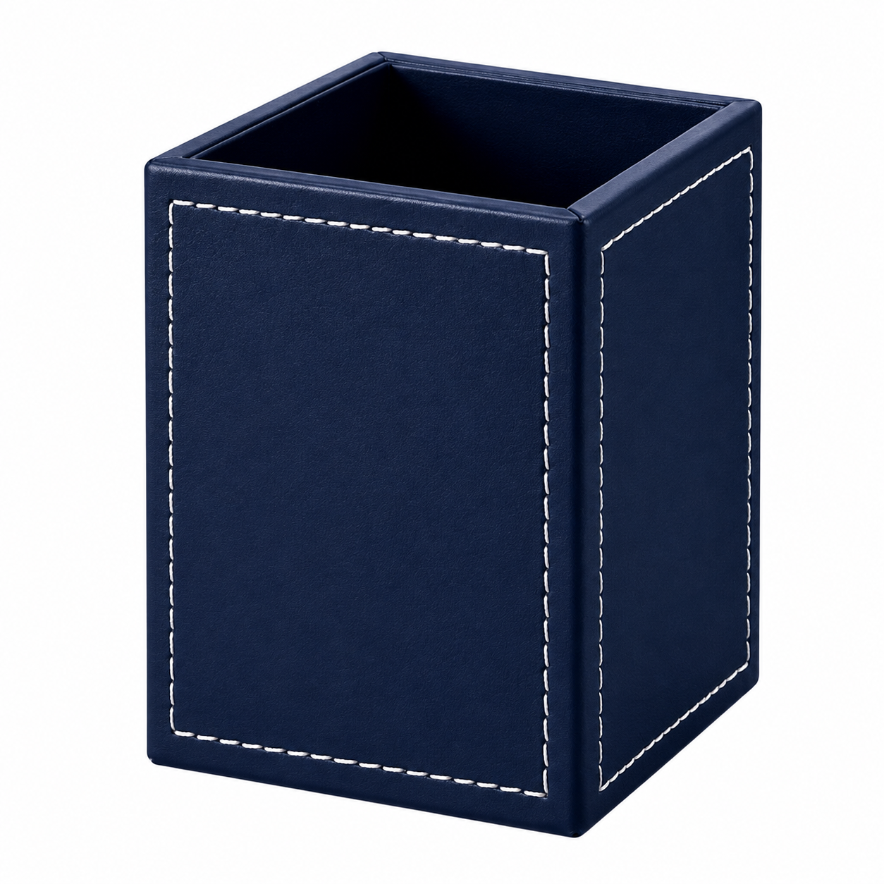 Square PU Leather Pen And Pencil Desk Holder