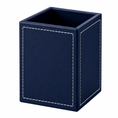 Square PU Leather Pen And Pencil Desk Holder