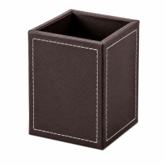 Square PU Leather Pen And Pencil Desk Holder