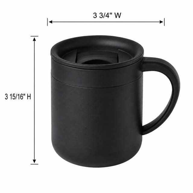 10 Oz Vacuum Insulated Coffee Mug With Handle
