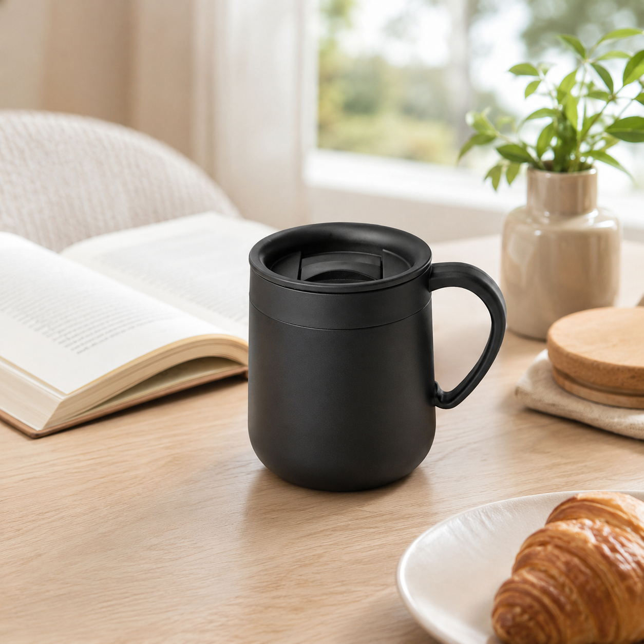 10 Oz Vacuum Insulated Coffee Mug With Handle