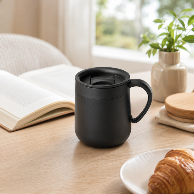 10 Oz Vacuum Insulated Coffee Mug With Handle