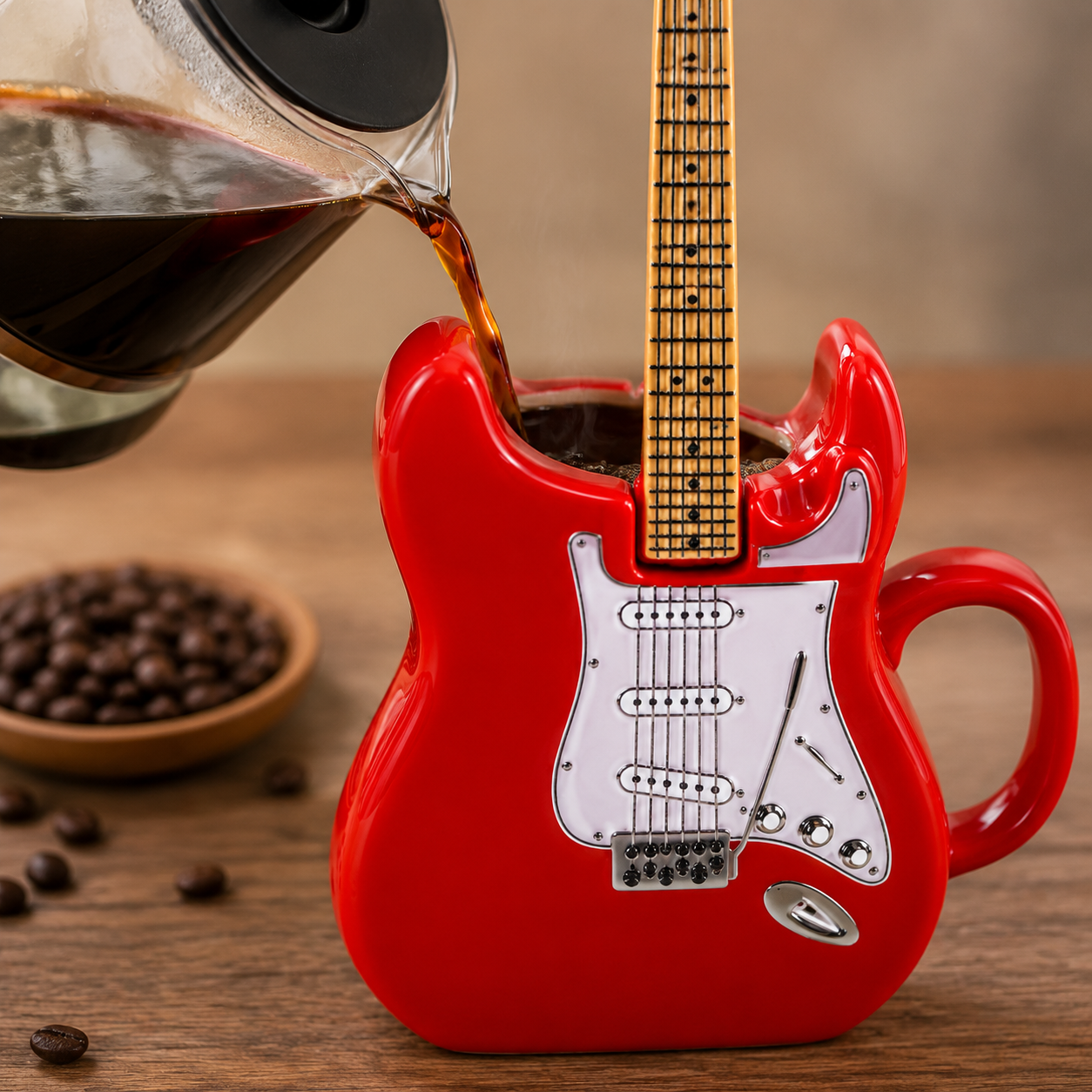 15 Oz Guitar Style Ceramic Coffee Mug