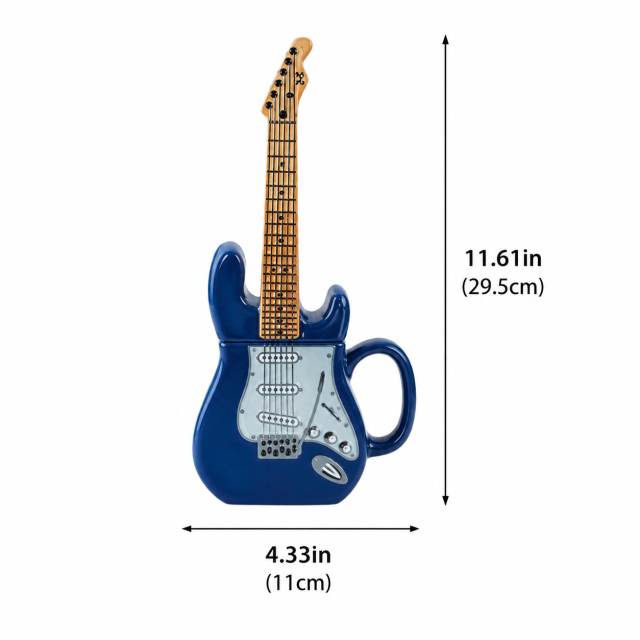 15 Oz Guitar Style Ceramic Coffee Mug