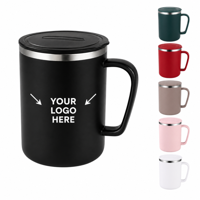 16 Oz Vacuum Insulated Coffee Mug With Handle