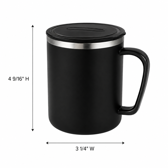 16 Oz Vacuum Insulated Coffee Mug With Handle