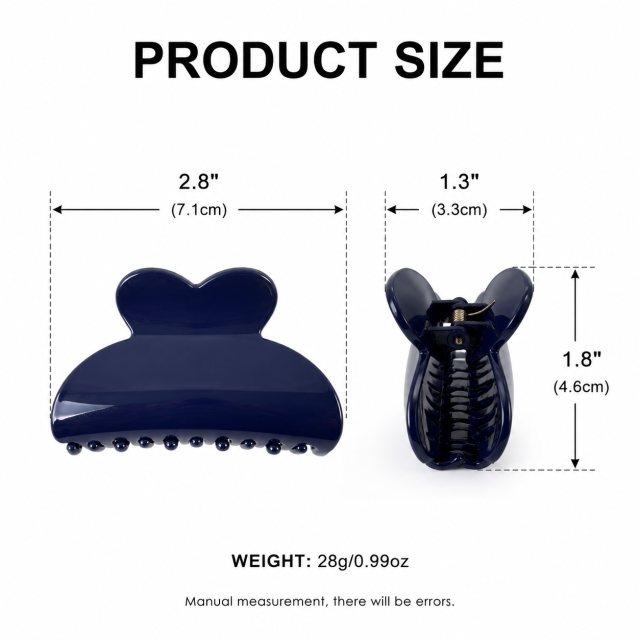 2.8 Inch Love Shape Hair Clips For Women