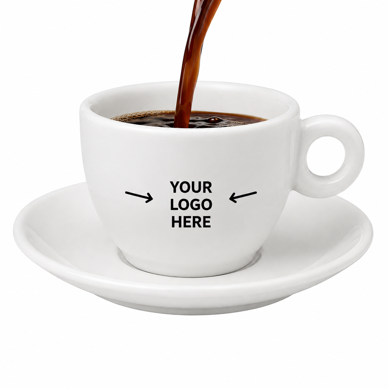 2 Oz White Ceramic Espresso Cup With Saucer