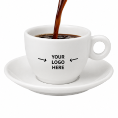 2 Oz White Ceramic Espresso Cup With Saucer
