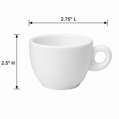 2 Oz White Ceramic Espresso Cup With Saucer