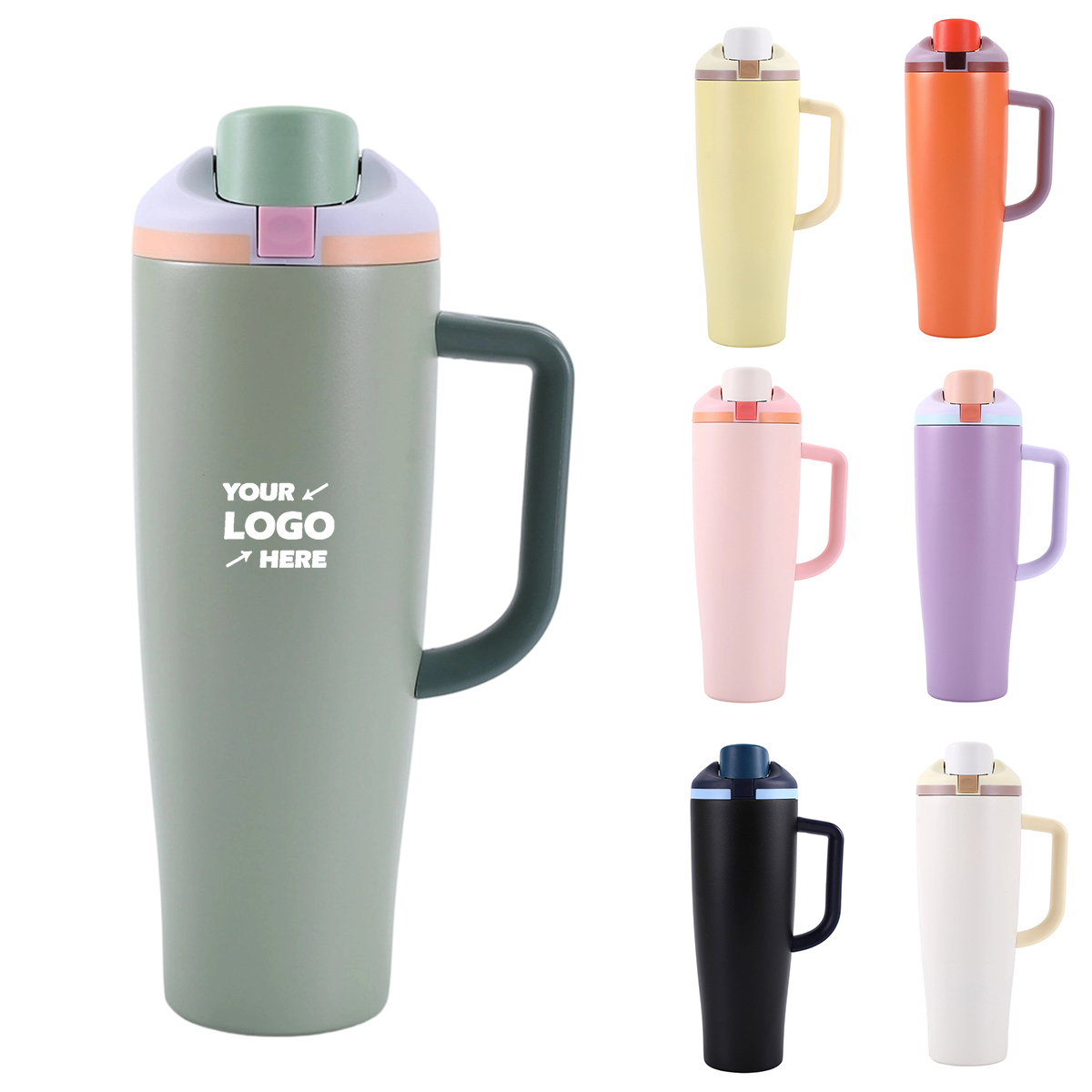 40Oz Tumbler With Handle Stainless Steel Insulated Mug