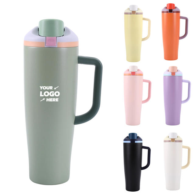 40Oz Tumbler With Handle Stainless Steel Insulated Mug