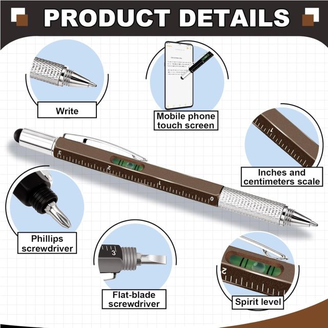 6 In 1 Multifunctional Tool Ballpoint Pen
