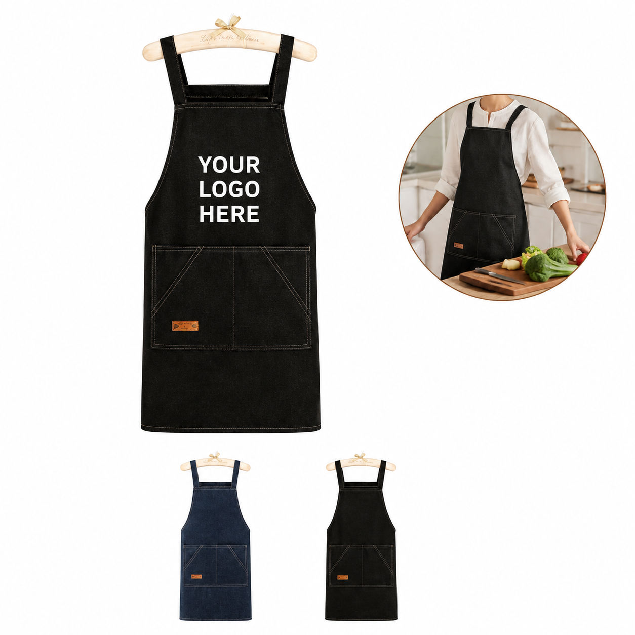 Adjustable Polyester Denim Canvas Utility Apron